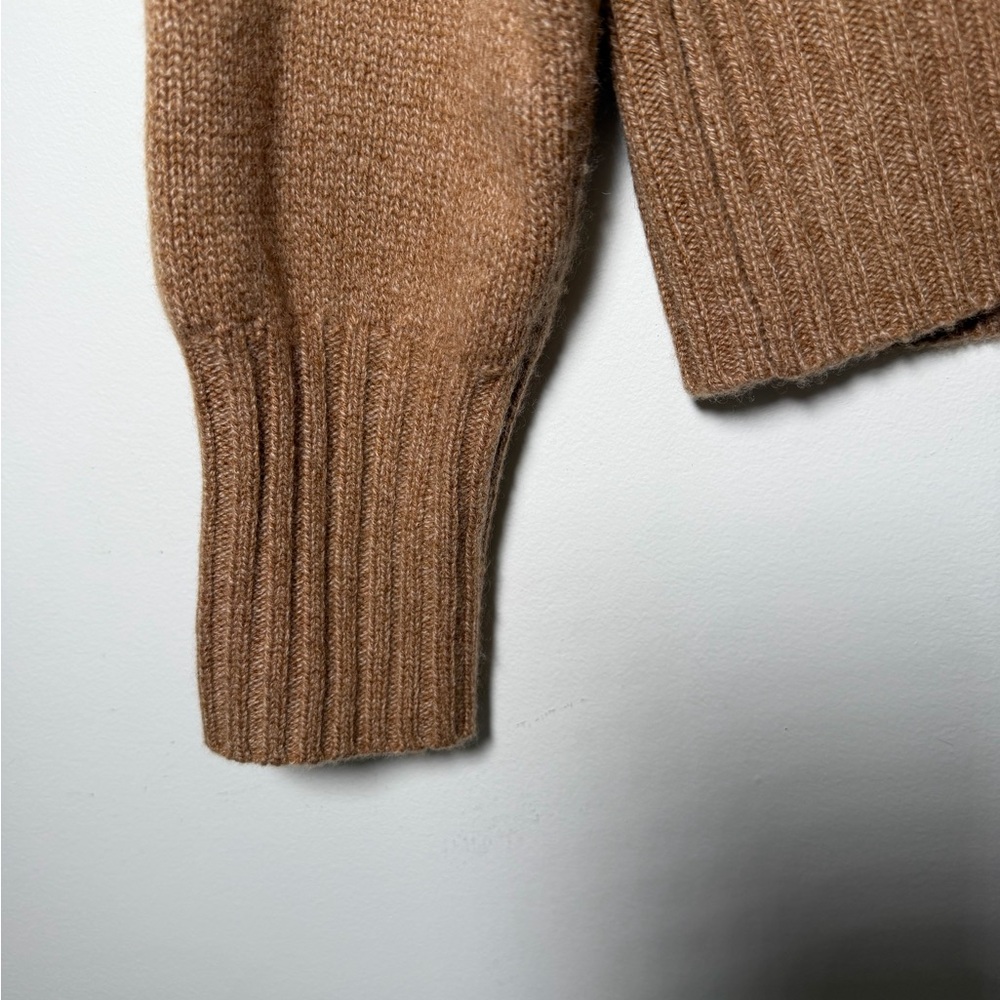 REFORMATION BECKIE 100% CASHMERE COLLARD POLO V NECK SWEATER SIZE M IN CAMEL - Picture 9 of 12